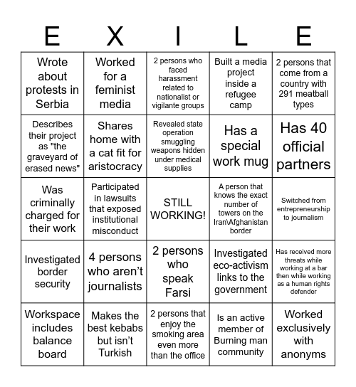 talk to a resident and find the answer :) Bingo Card