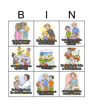 Be going to - Gogo Loves English 5 Unit 10 Bingo Card