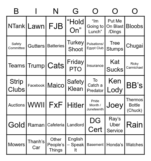 MANDOONI Bingo Card