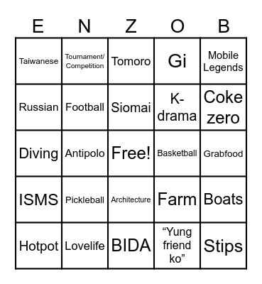 ENZO BINGO Card