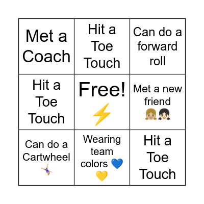 Cheer Bingo Card
