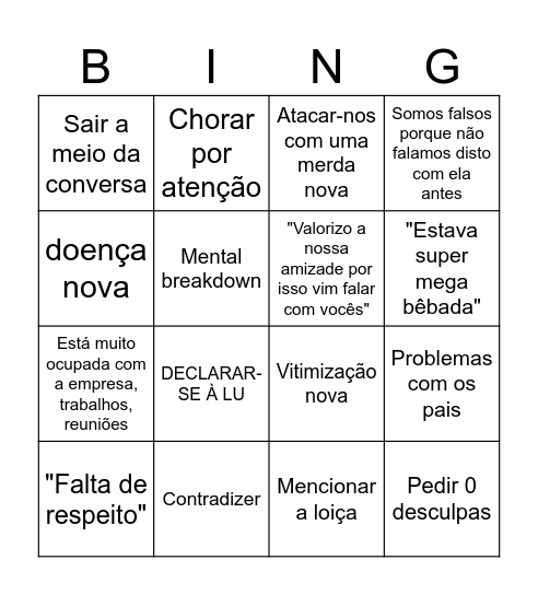 Conversa da Libertação Bingo Card