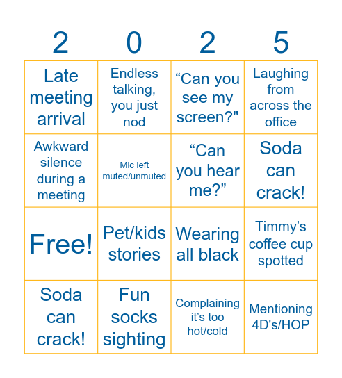 Summer Social BINGO Card