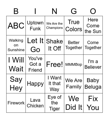 Singo Bingo Card