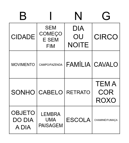 MAC Bingo Card