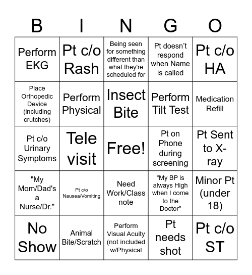 PWHC Bingo #2 Bingo Card