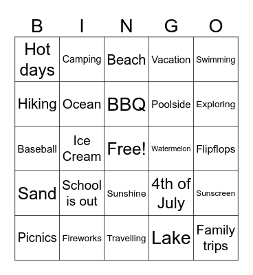 SUMMER BINGO Card