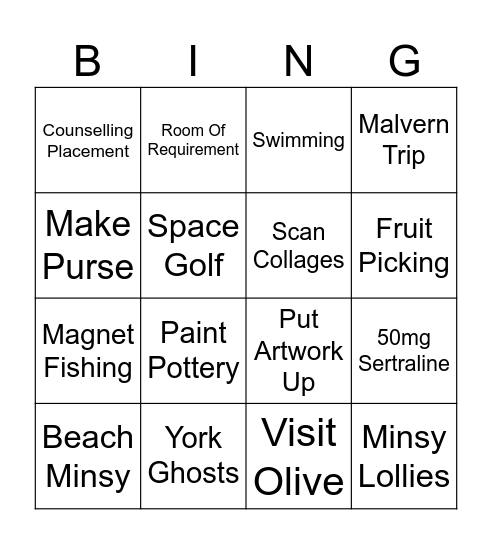 2025 Bingo Card