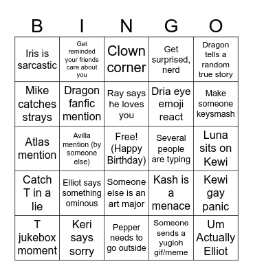 J’s Special Birthday Bingo Card Bingo Card