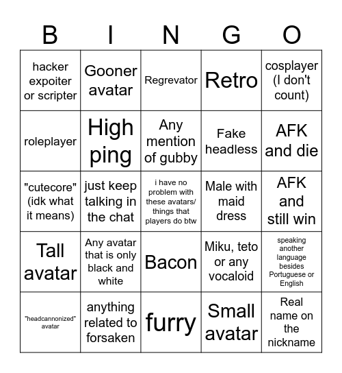 Skibidi bingo Card