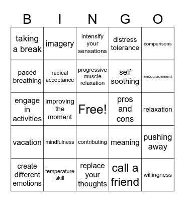 DBT BINGO Card