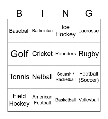 Sportsball Bingus Bingo Card