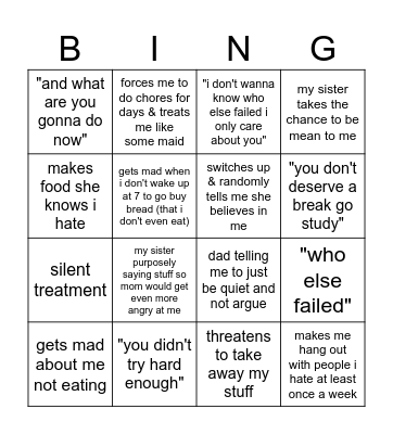 summer bingo Card