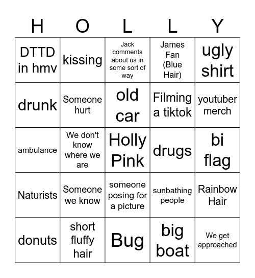 Brighton Birthday Bingo Card