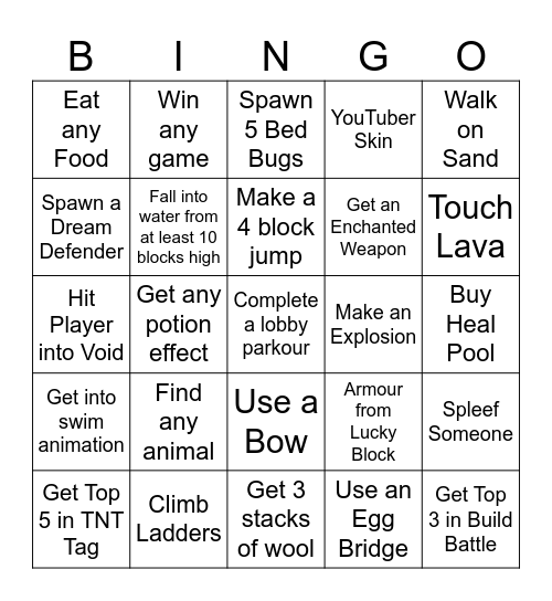 Hypixel Bingo Card