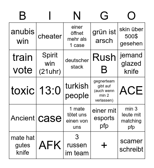 cs2 day Bingo Card