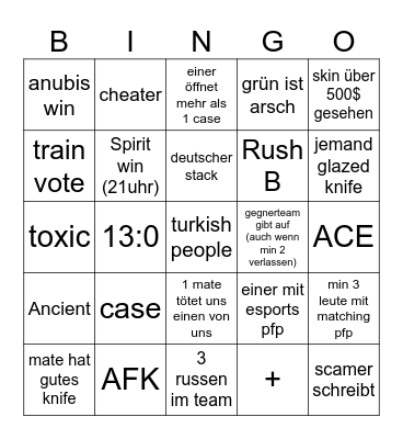 cs2 day Bingo Card