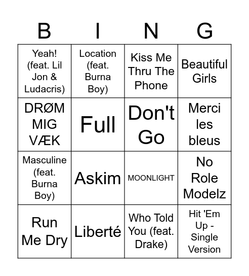 BA HAF Bingo Card