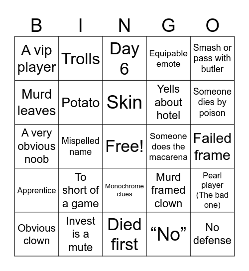 MI2 Bingo Card