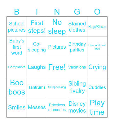 PARENT LIFE Bingo Card