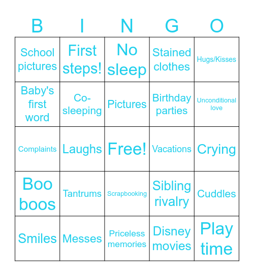 PARENT LIFE Bingo Card