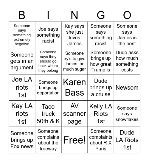 Bing Bingo Card