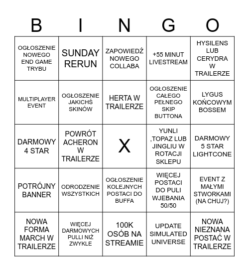 3.4 HONKAI STREAM Bingo Card