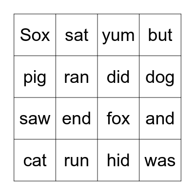 BB 2.6 Bingo Card
