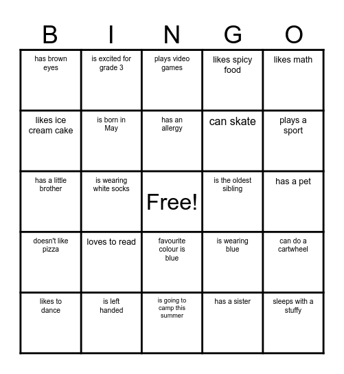 Tally Sheet Bingo Card