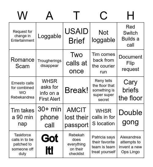 6/19/I Bingo Card