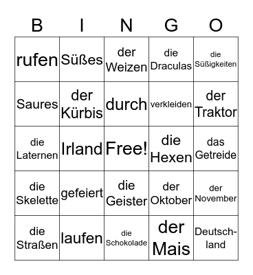 Halloween2 Bingo Card