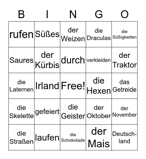 Halloween2 Bingo Card