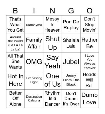 Bops Bingo Card