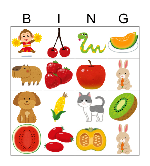 Do you like ____? 你喜歡___嗎？ Bingo Card