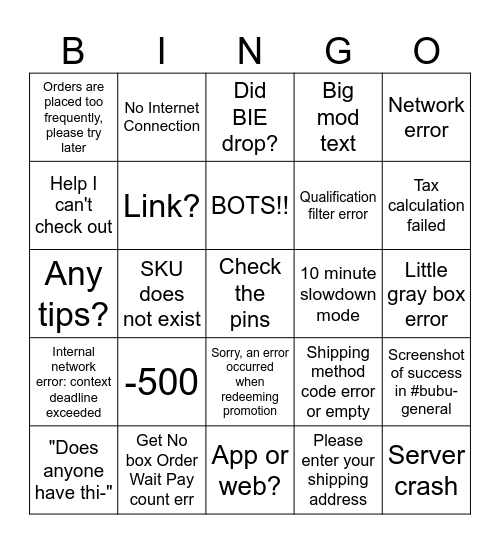 Labubu World Bingo Card