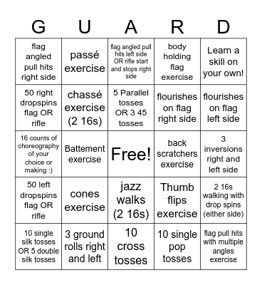 Godwin Guard Bingo 2025 Bingo Card