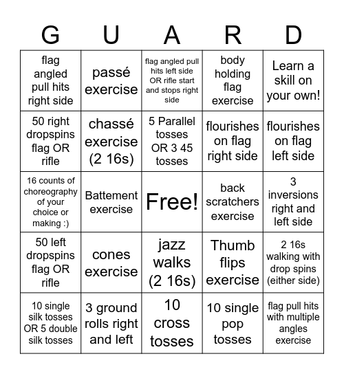 Godwin Guard Bingo 2025 Bingo Card