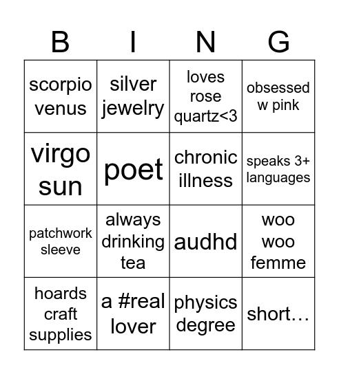 VIA BINGO Card