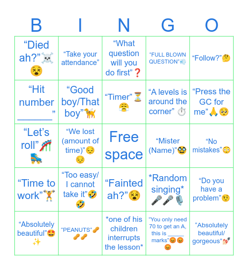 WMA BINGO Card