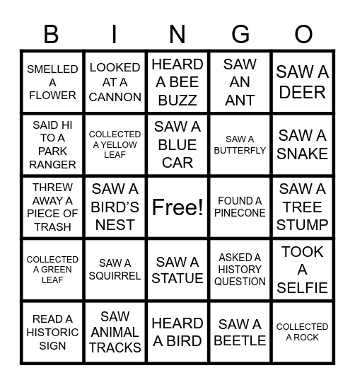KENNESAW MOUNTAIN Bingo Card