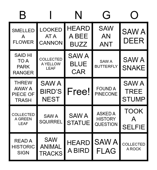 KENNESAW MOUNTAIN Bingo Card
