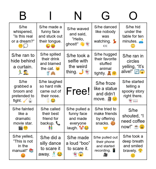 33 Funny Reactions Bingo Card