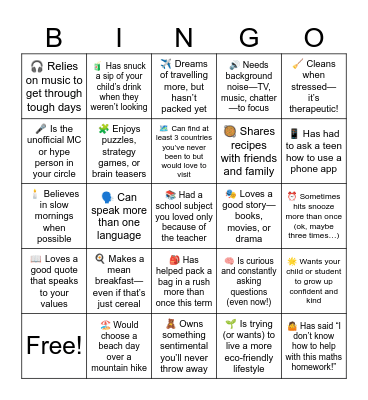 Get to know each other! Parent-Teacher Addition Bingo Card