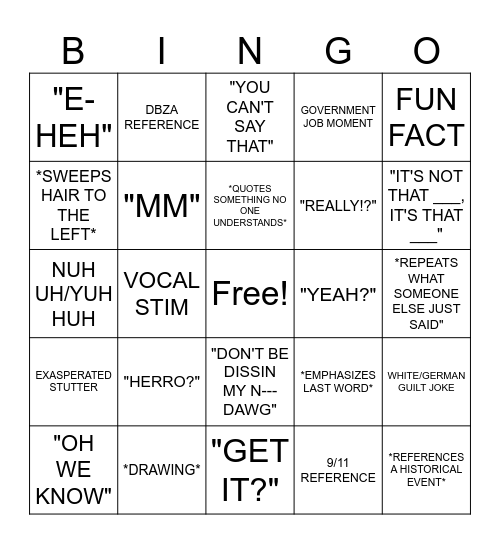 GABRIEL BINGO Card