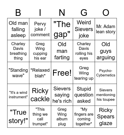 Adamfest 2025 Bingo Card
