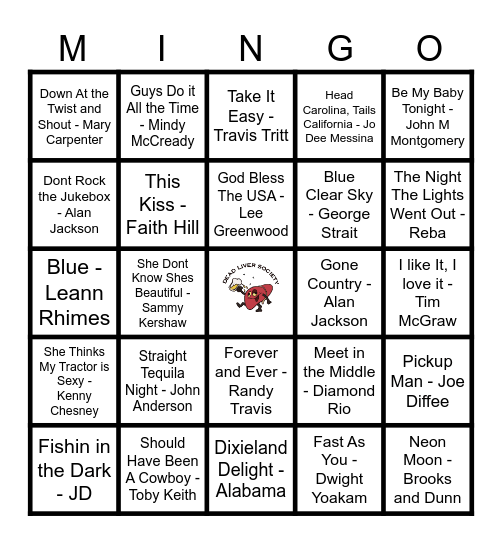 90's Country Hits! Bingo Card