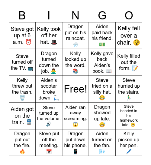 Steve got up at 6 a.m. ⏰ Bingo Card