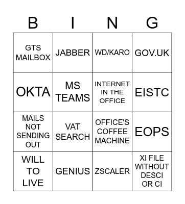 CC UK BINGO Card