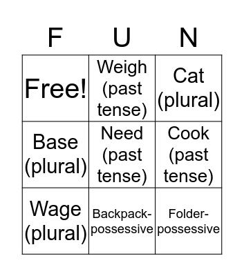 Fun Bingo Card