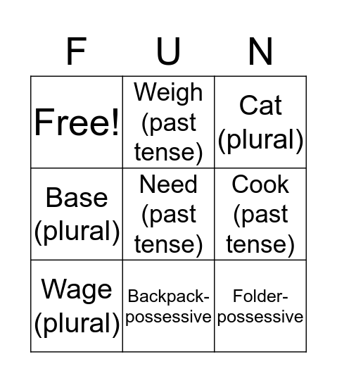 Fun Bingo Card